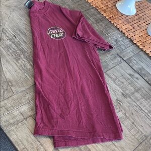 Santa Cruz Burgundy Tee with Vibrant Logo